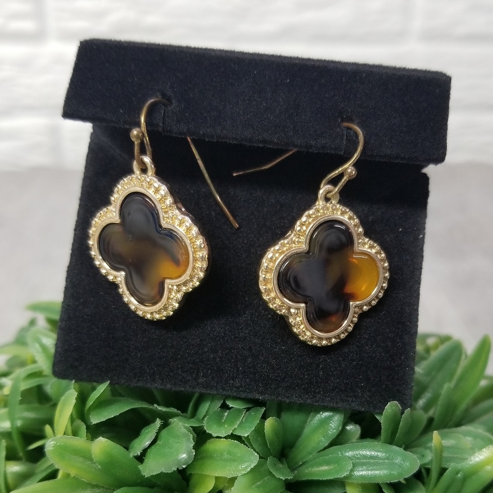 Clover Tortoise Shell Earrings